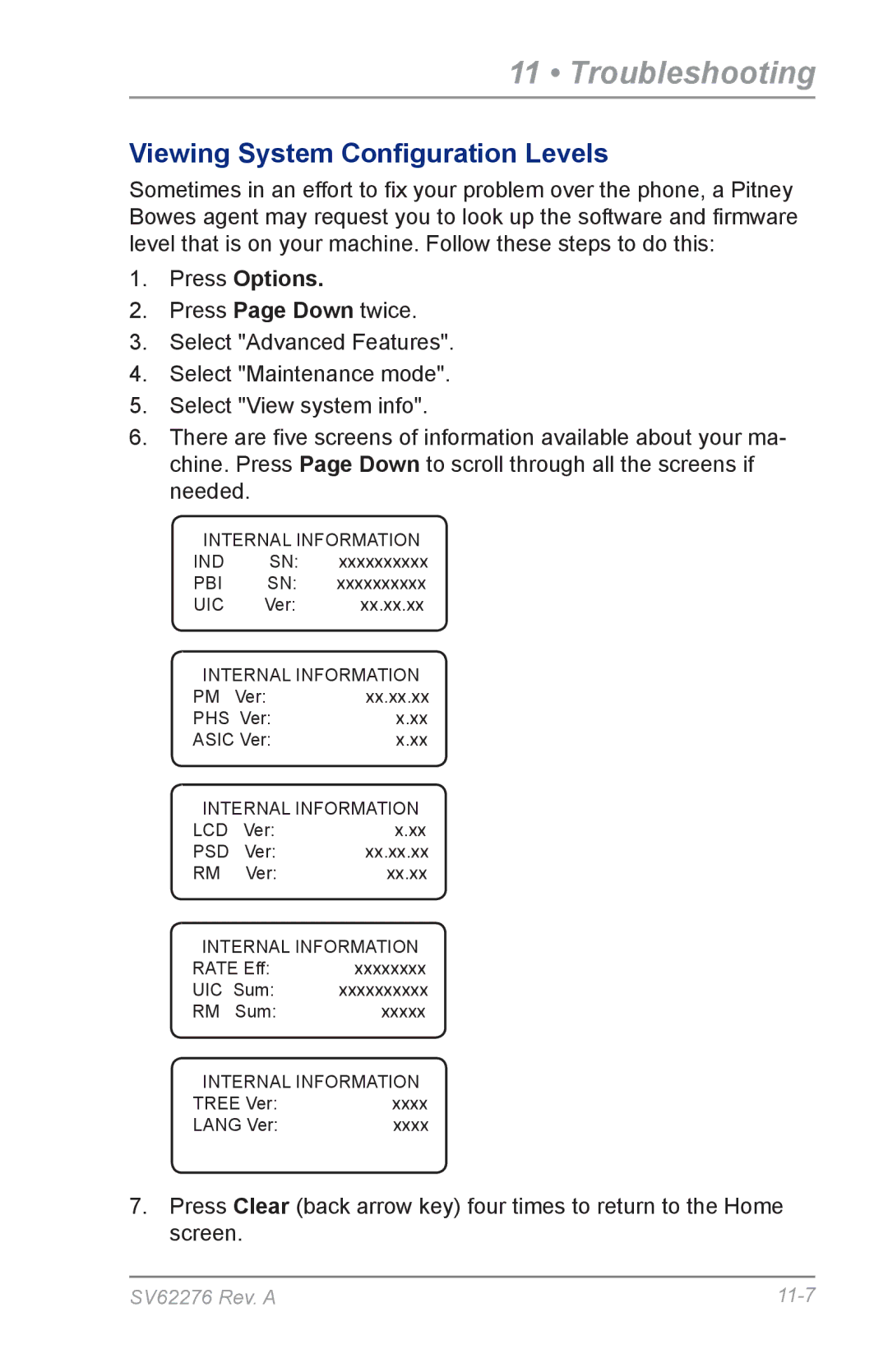 Pitney Bowes DM125 manual Viewing System Configuration Levels 