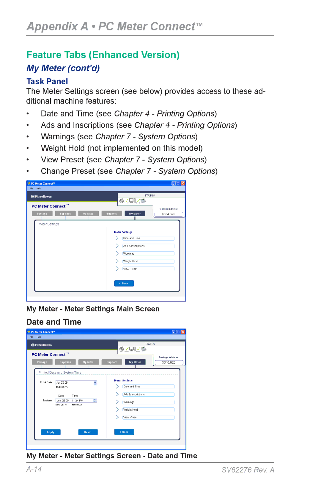 Pitney Bowes DM125 manual My Meter contd 