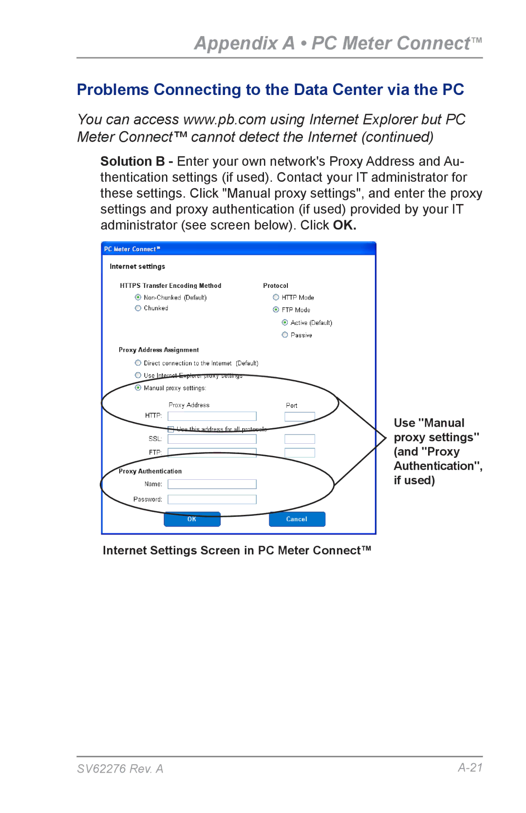 Pitney Bowes DM125 manual Appendix a PC Meter Connect 