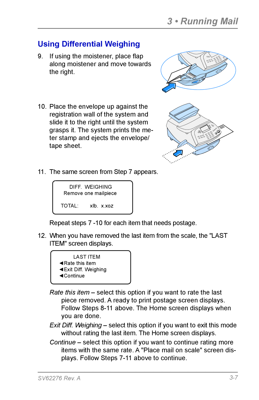 Pitney Bowes DM125 manual Last Item 