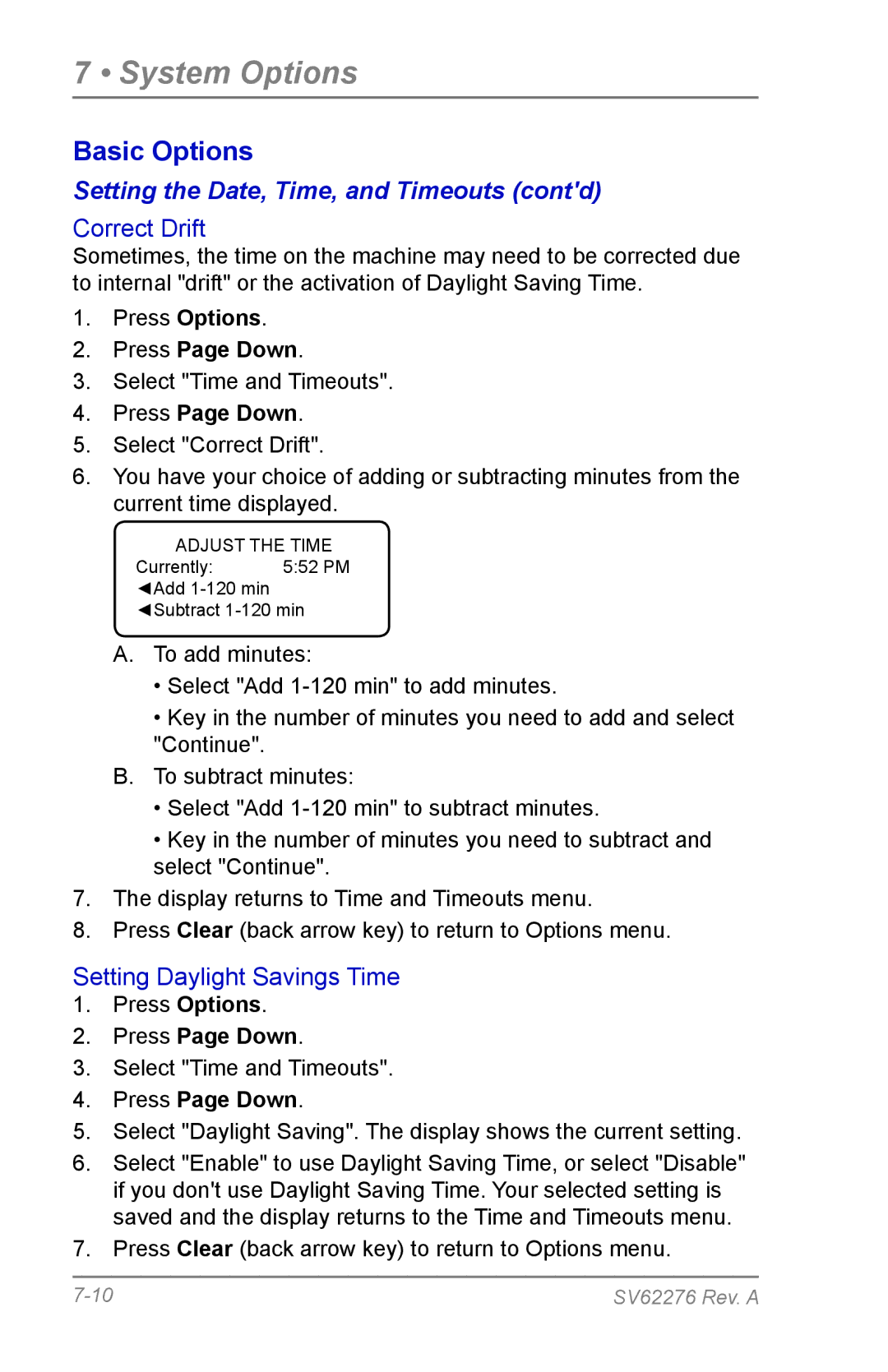 Pitney Bowes DM125 manual Correct Drift 