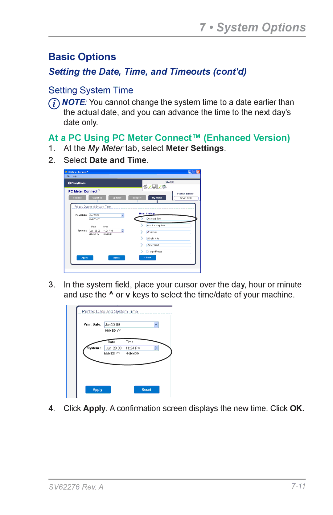 Pitney Bowes DM125 manual At a PC Using PC Meter Connect Enhanced Version 