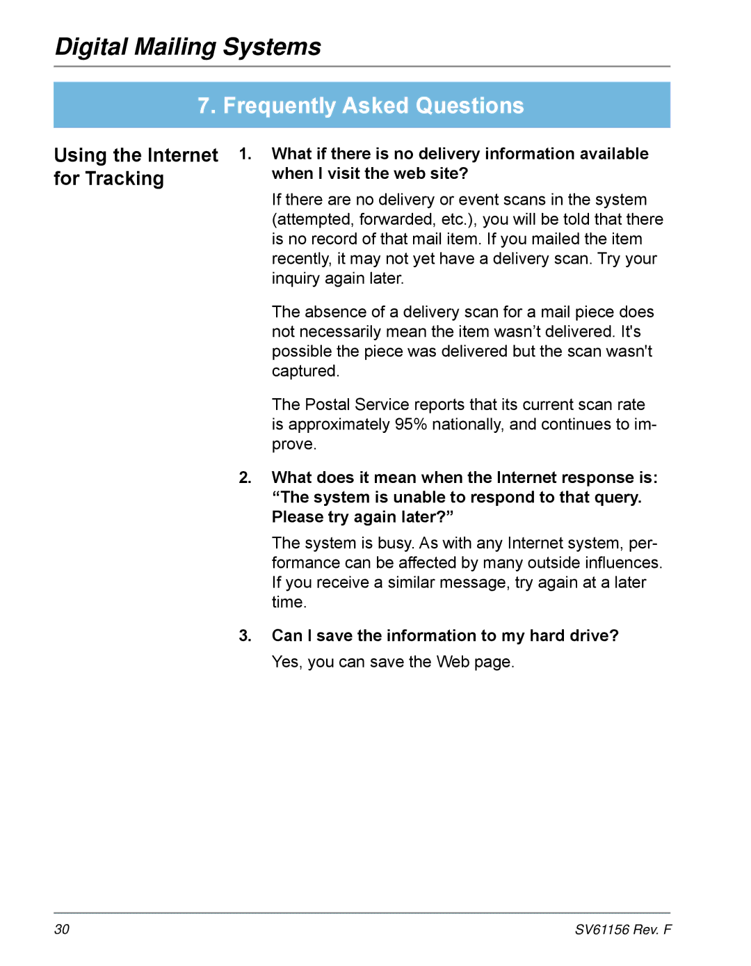 Pitney Bowes DM100i, DM225, DM300C, DM200L, DM400C, DM125, DP450C, DM475, DP400C, DP100i, DP200L Using the Internet for Tracking 