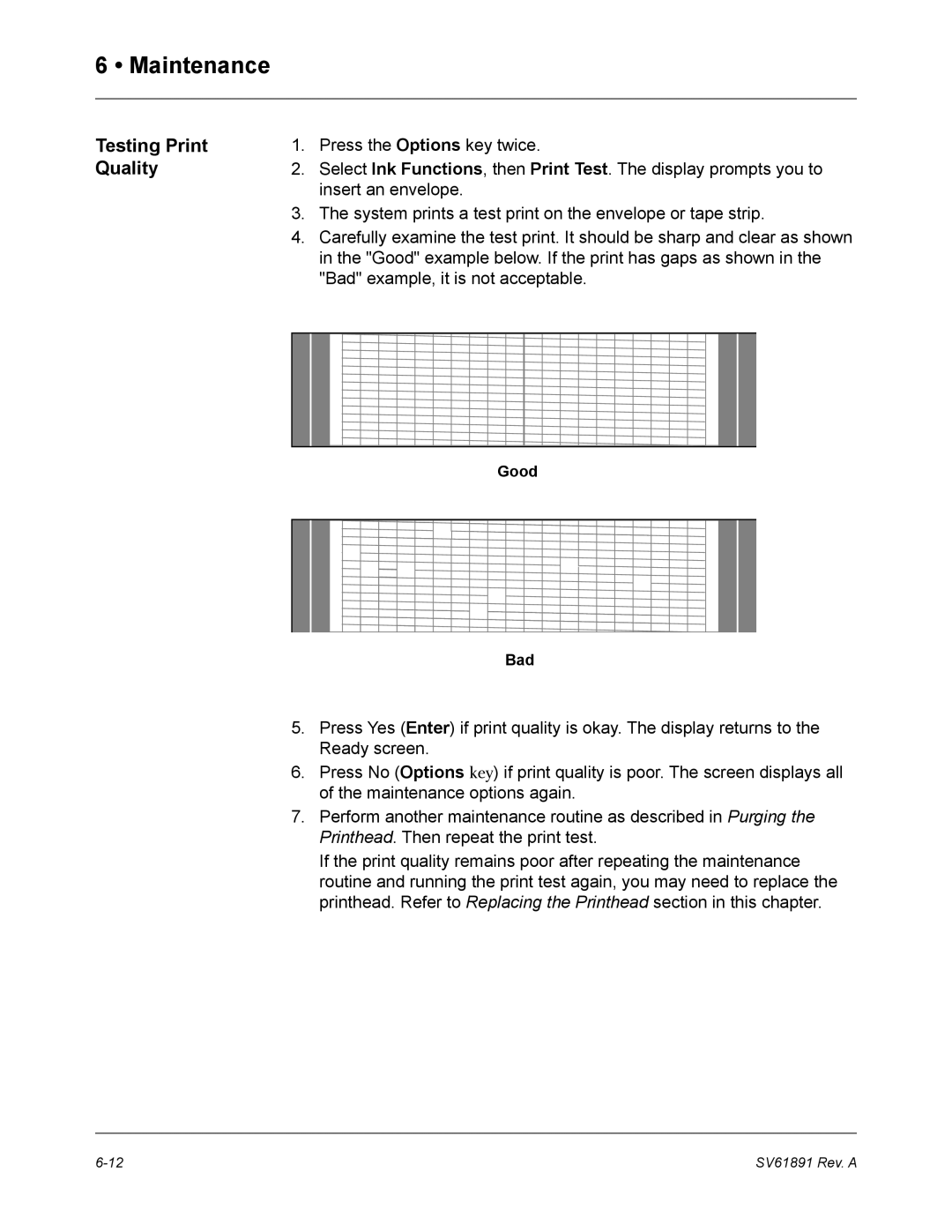 Pitney Bowes DM230L, DM330L, DM350L manual Testing Print 