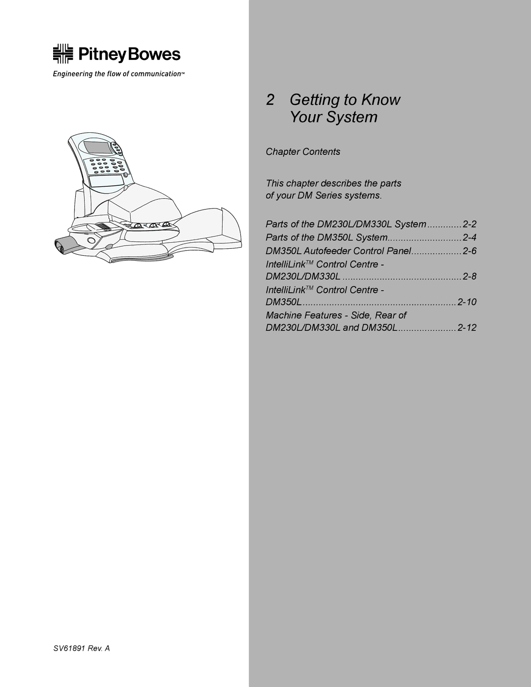 Pitney Bowes DM330L, DM230L, DM350L manual Getting to Know Your System 