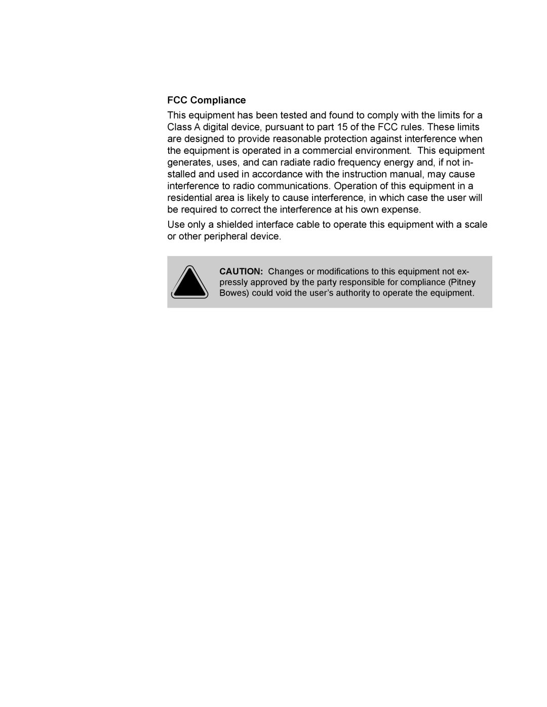 Pitney Bowes DM230L, DM330L, DM350L manual FCC Compliance 