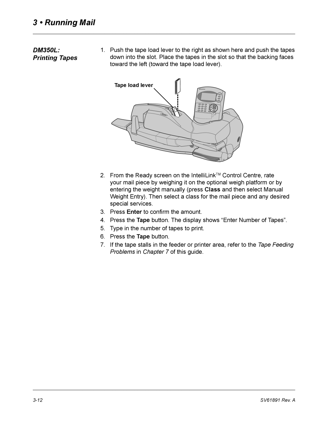 Pitney Bowes DM330L, DM230L manual DM350L Printing Tapes 