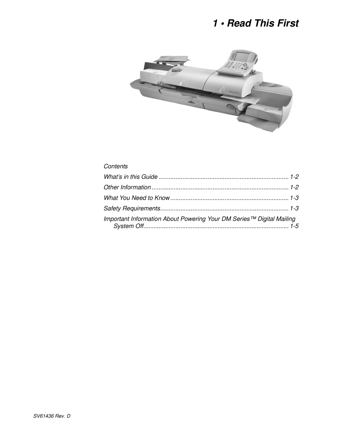 Pitney Bowes DM500, DM550 manual Read This First 