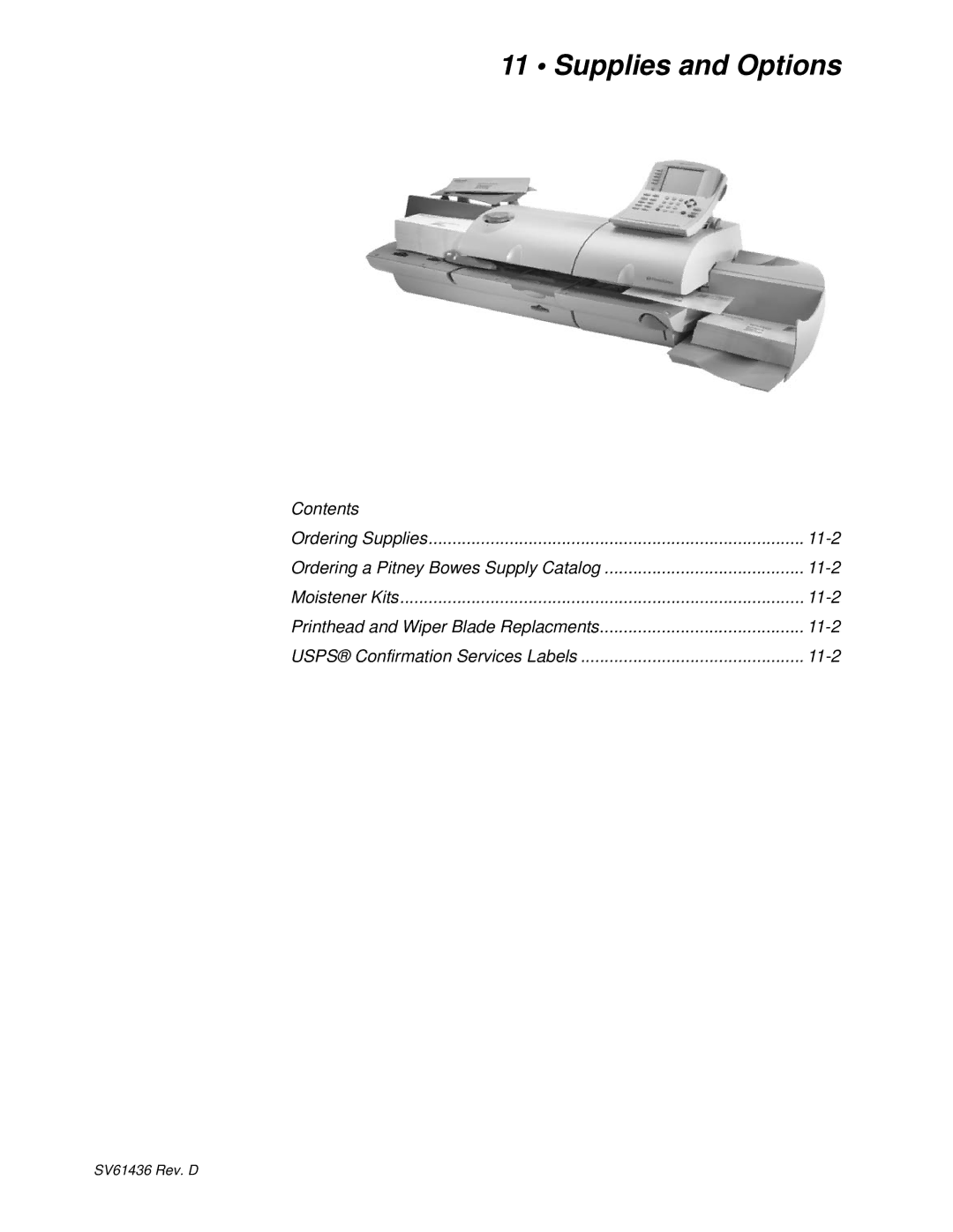 Pitney Bowes DM500, DM550 manual Supplies and Options 