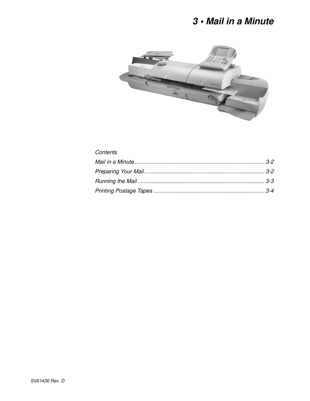 Pitney Bowes DM500, DM550 manual Mail in a Minute 