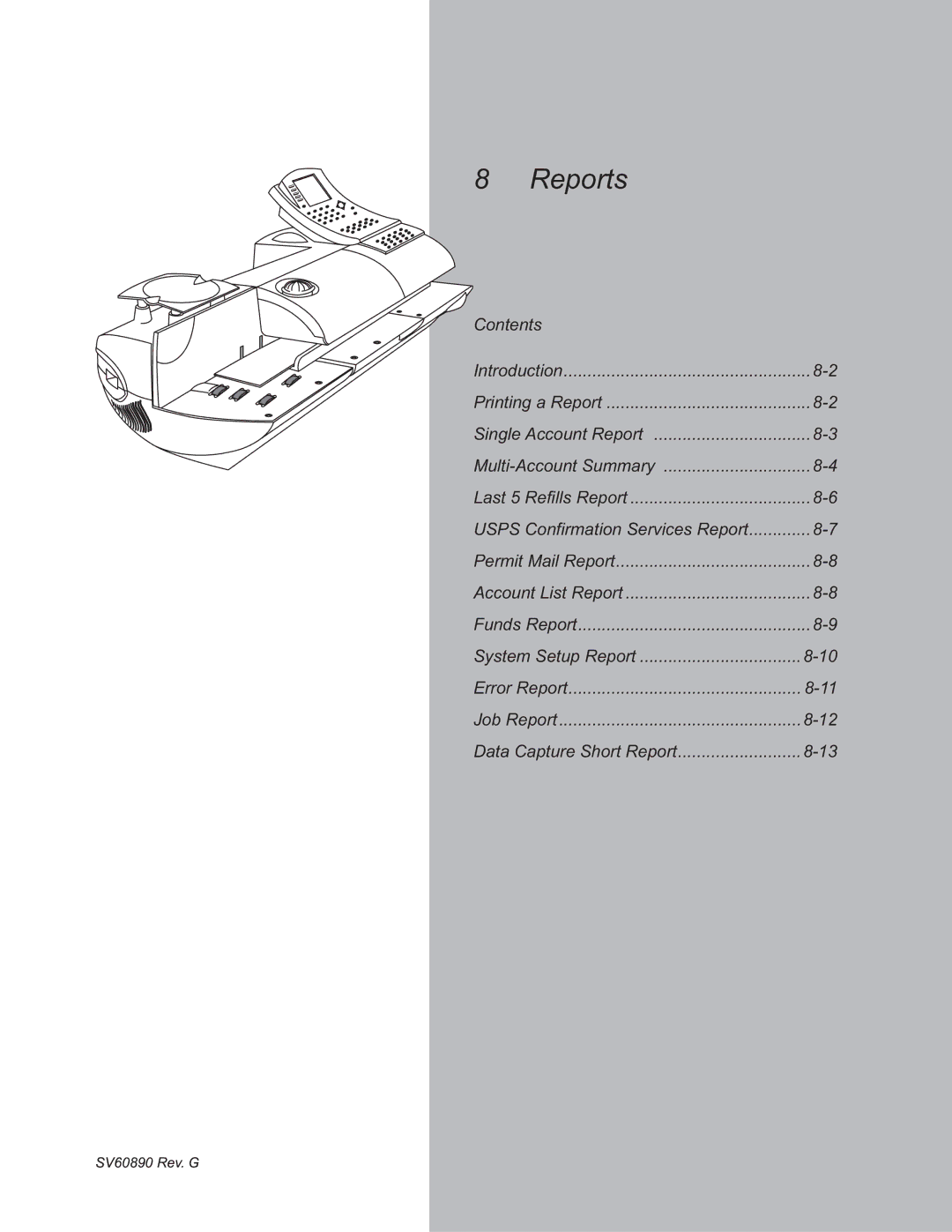 Pitney Bowes DM500, DM550 manual Reports, Single Account Report 