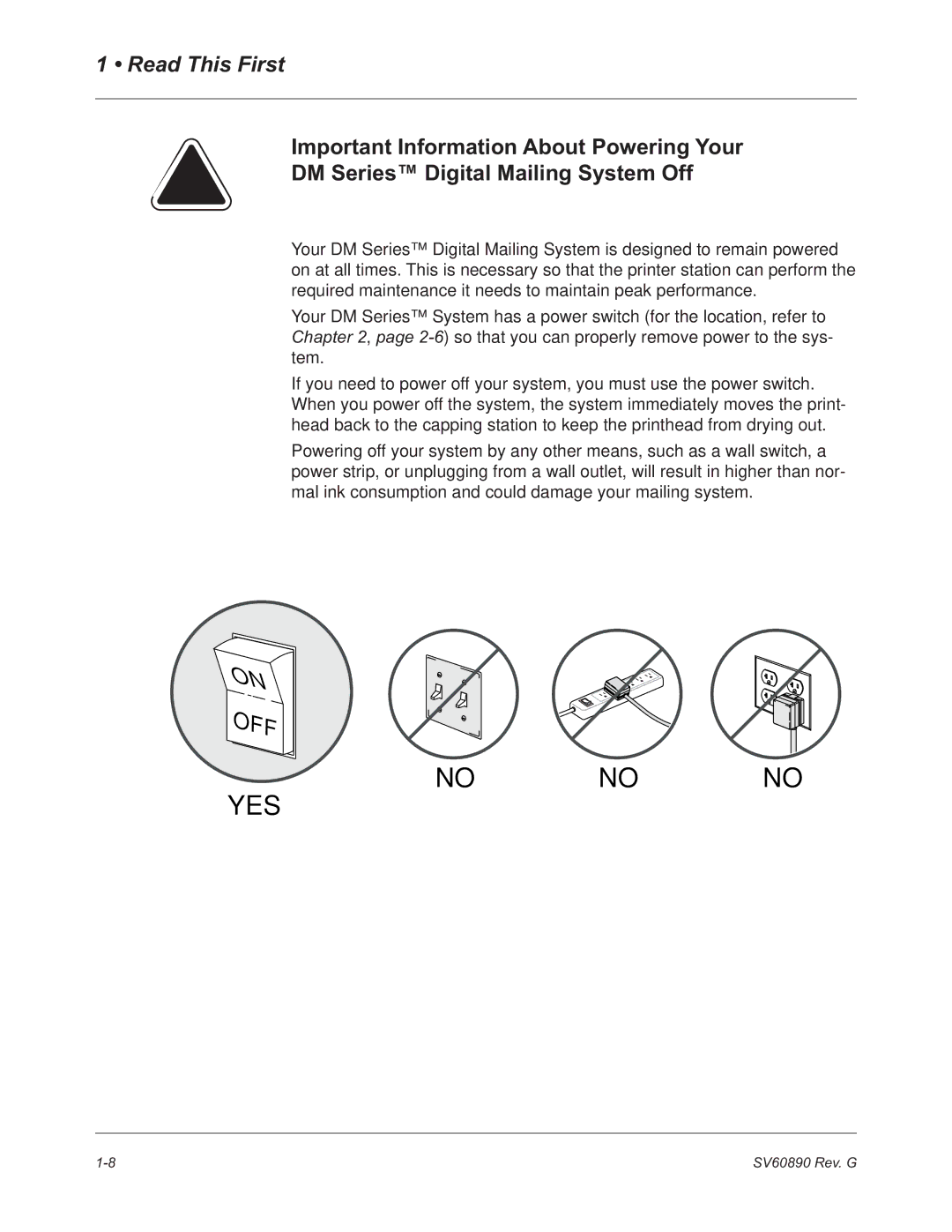 Pitney Bowes DM550, DM500 manual Off 