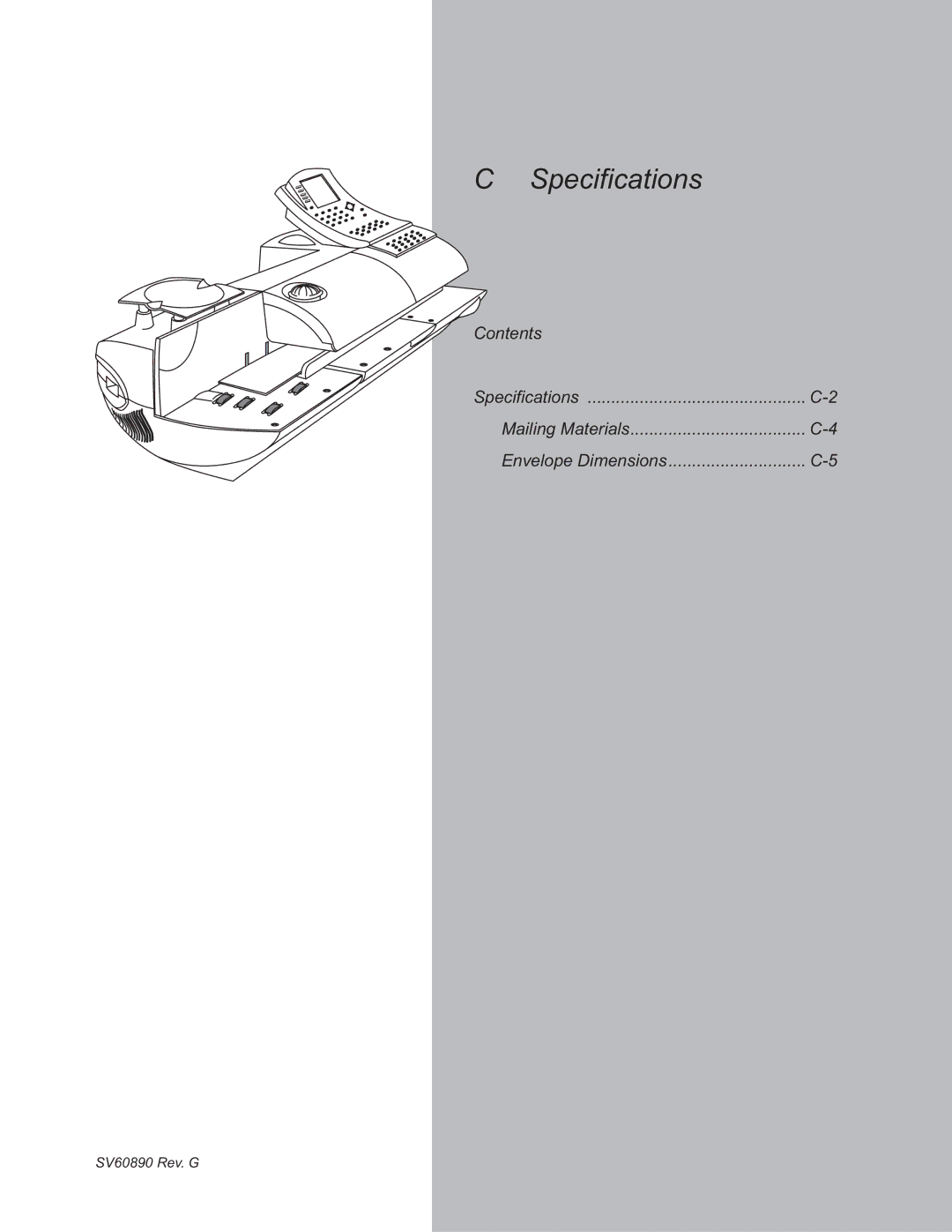 Pitney Bowes DM500, DM550 manual Specifications 