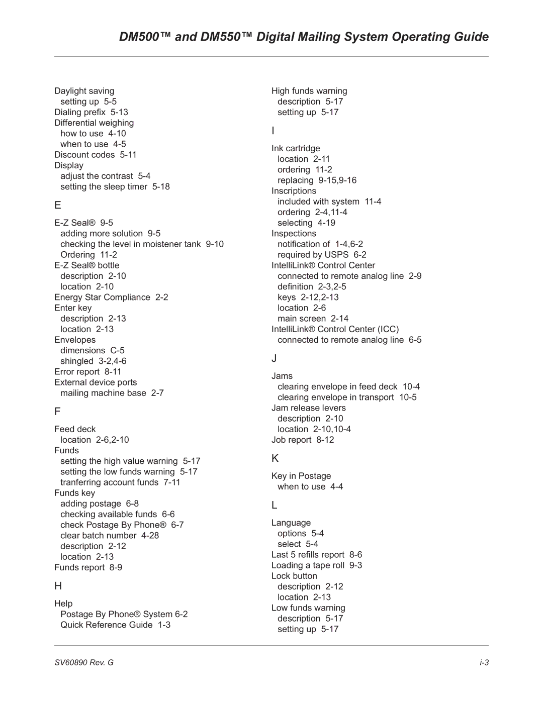 Pitney Bowes manual DM500 and DM550 Digital Mailing System Operating Guide 