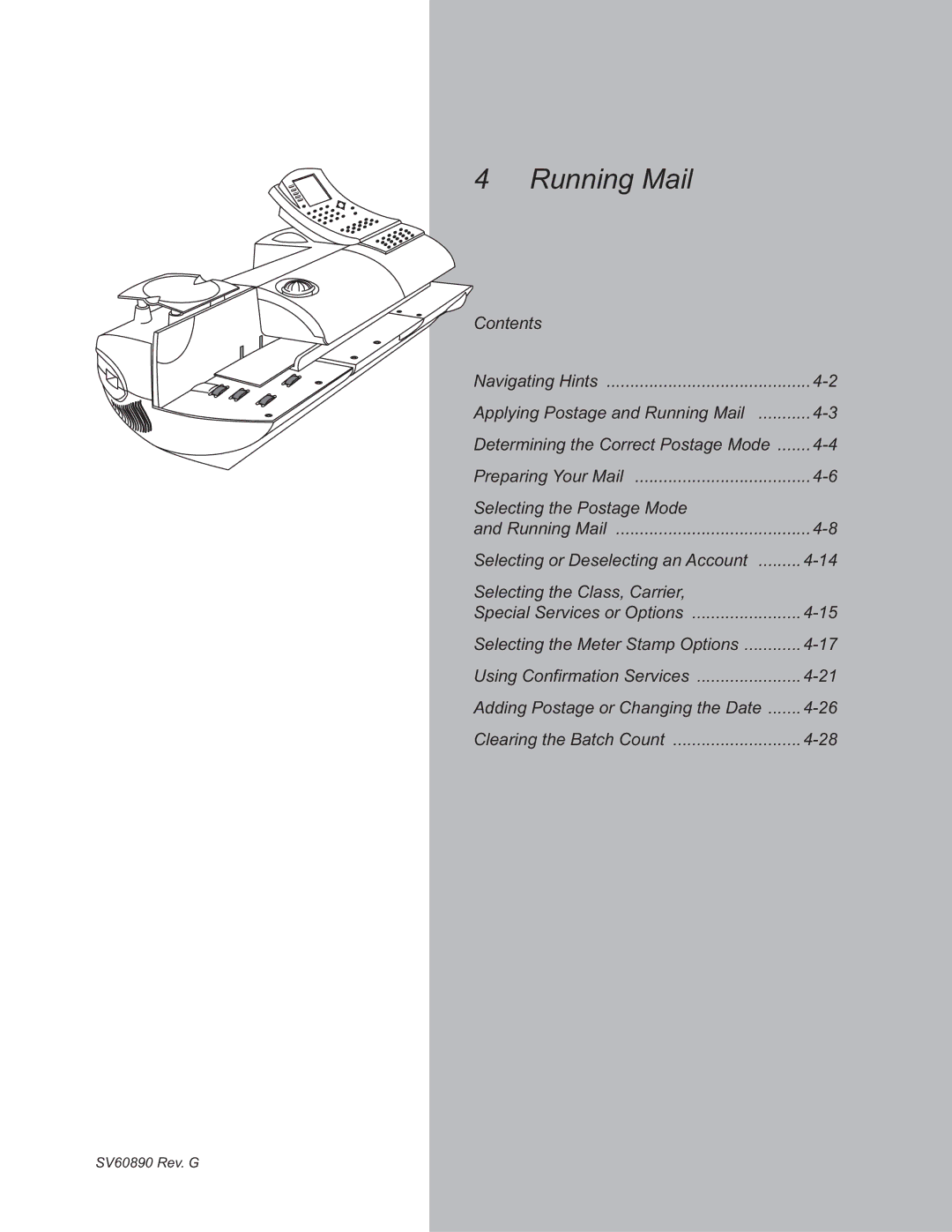 Pitney Bowes DM500, DM550 manual Running Mail 