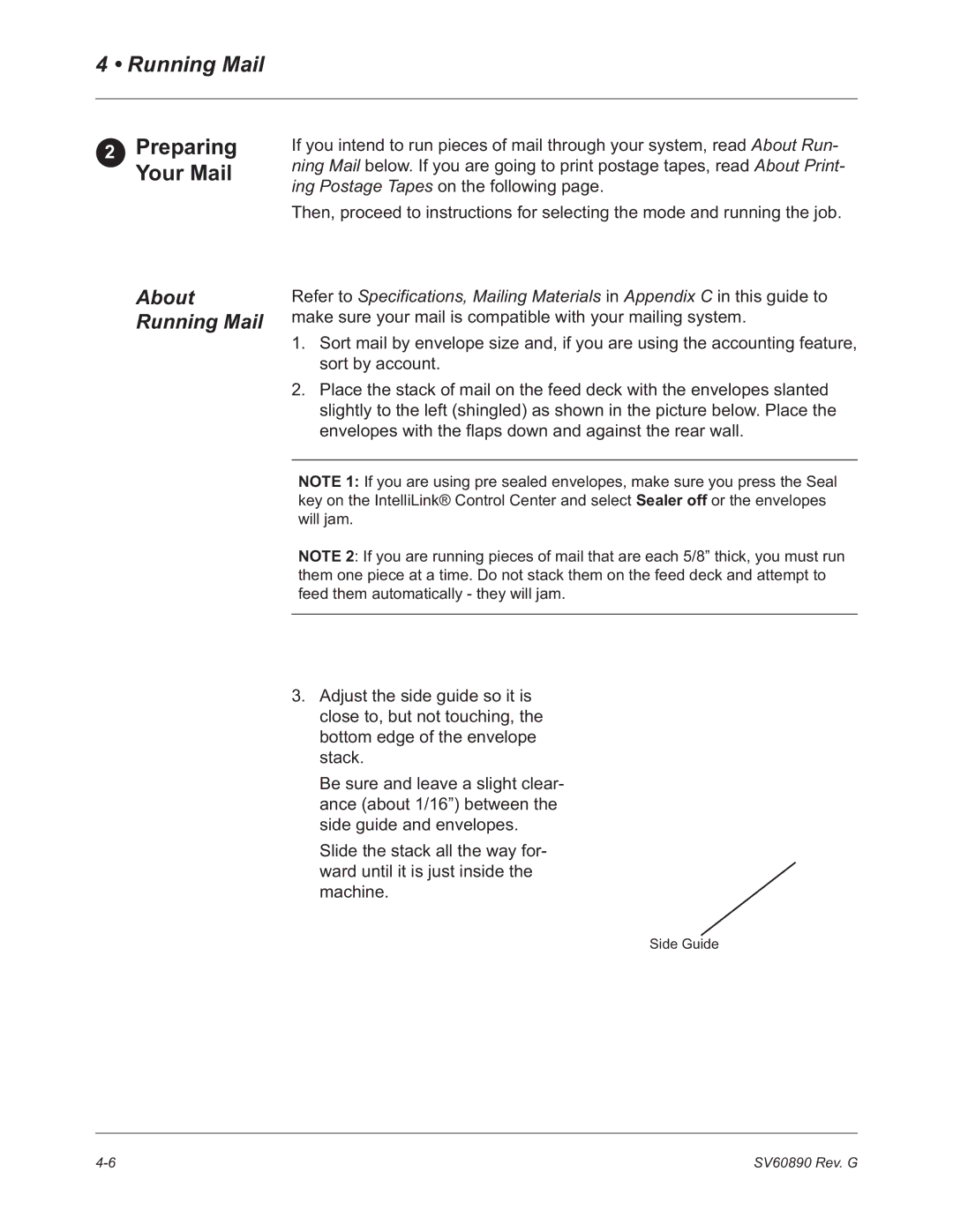 Pitney Bowes DM550, DM500 manual Preparing Your Mail, About Running Mail 