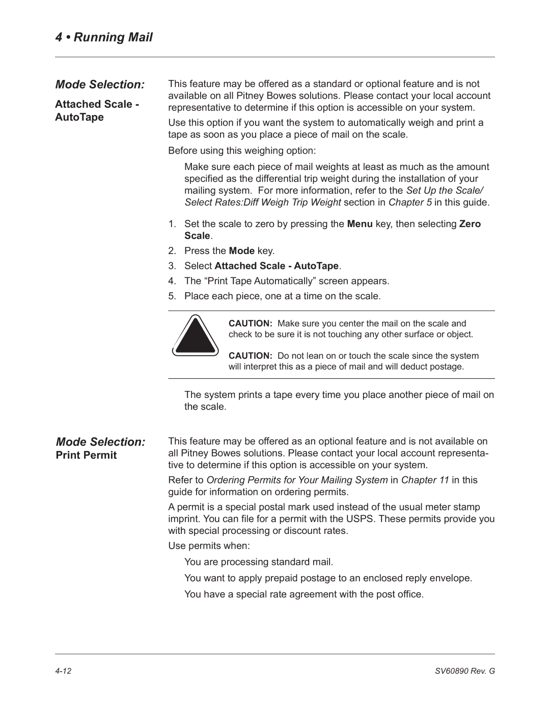 Pitney Bowes DM550, DM500 manual Print Permit, Select Attached Scale AutoTape 