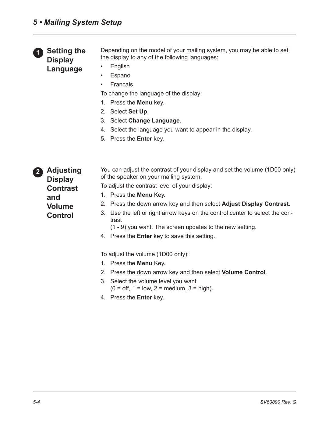 Pitney Bowes DM550, DM500 manual Select Change Language 