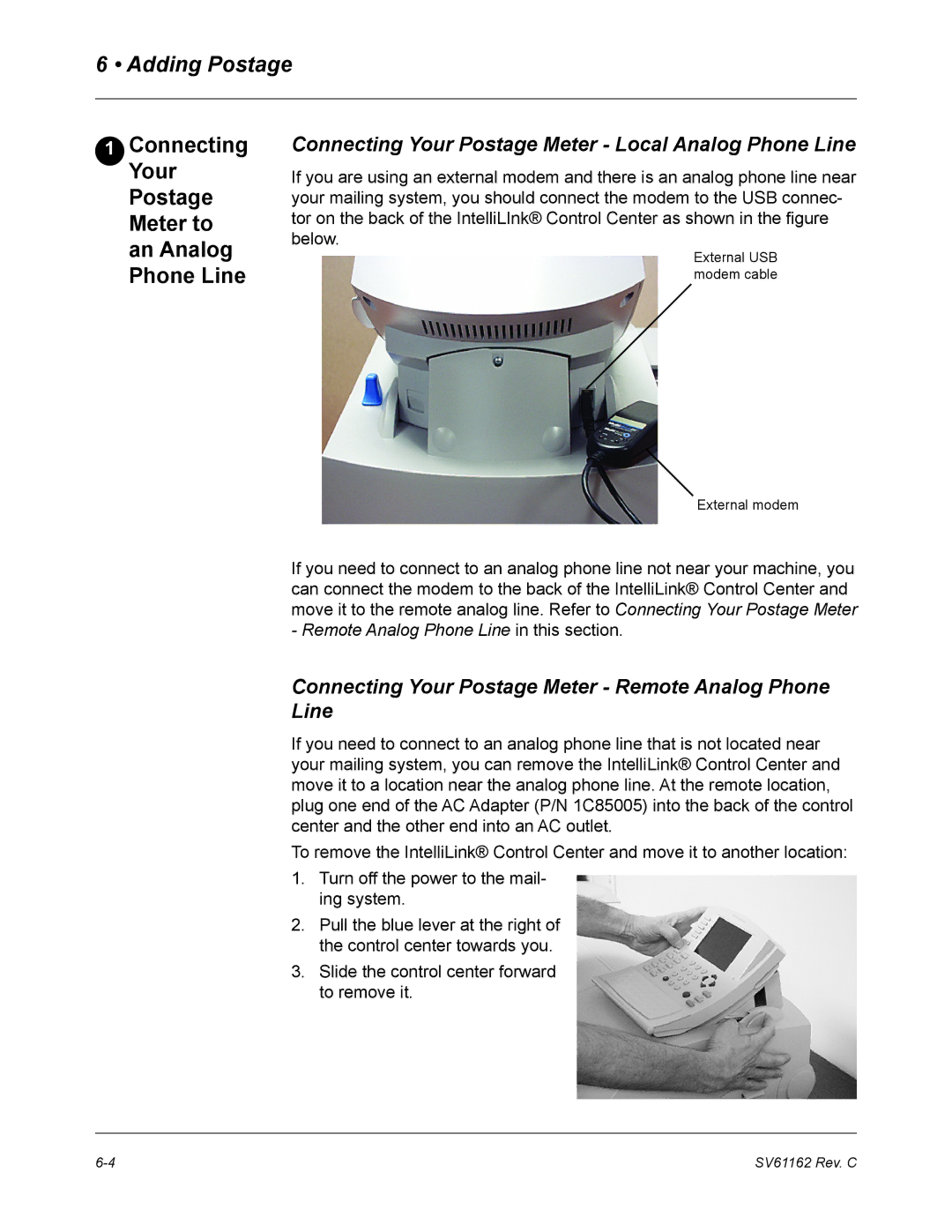 Pitney Bowes DM800 manual Connecting Your Postage Meter to an Analog Phone Line 