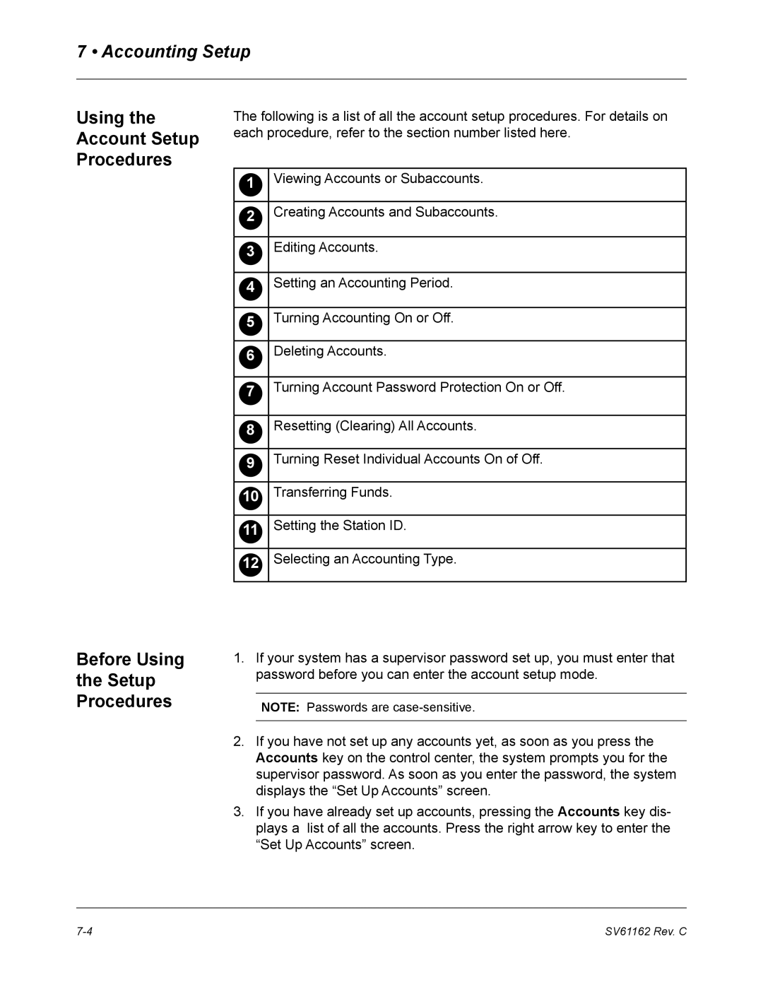 Pitney Bowes DM800 manual Using Account Setup Procedures, Before Using Setup Procedures 