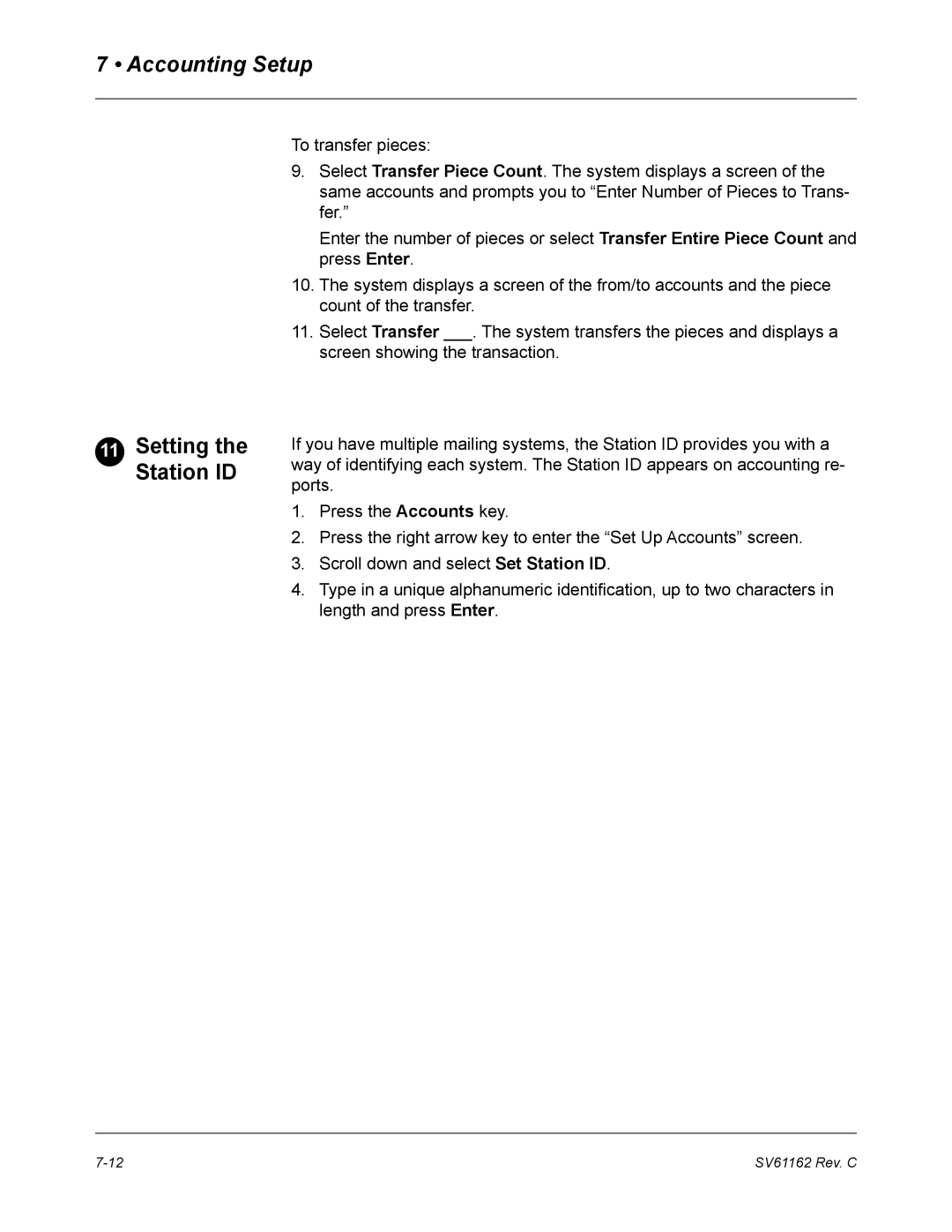 Pitney Bowes DM800 manual Setting the Station ID 