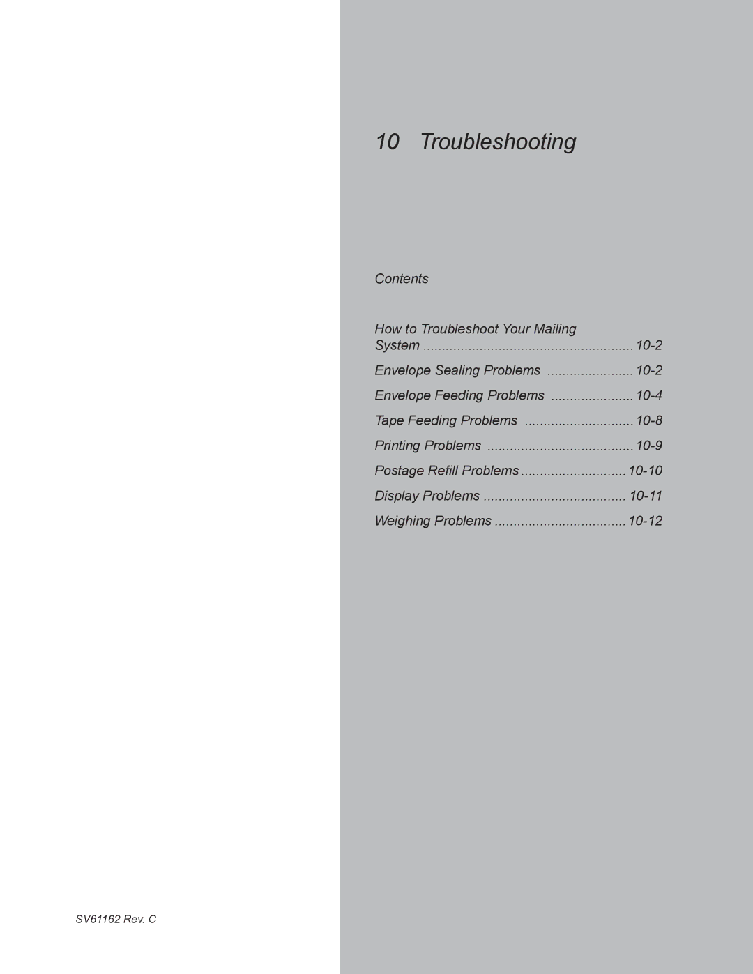 Pitney Bowes DM800 manual Troubleshooting 