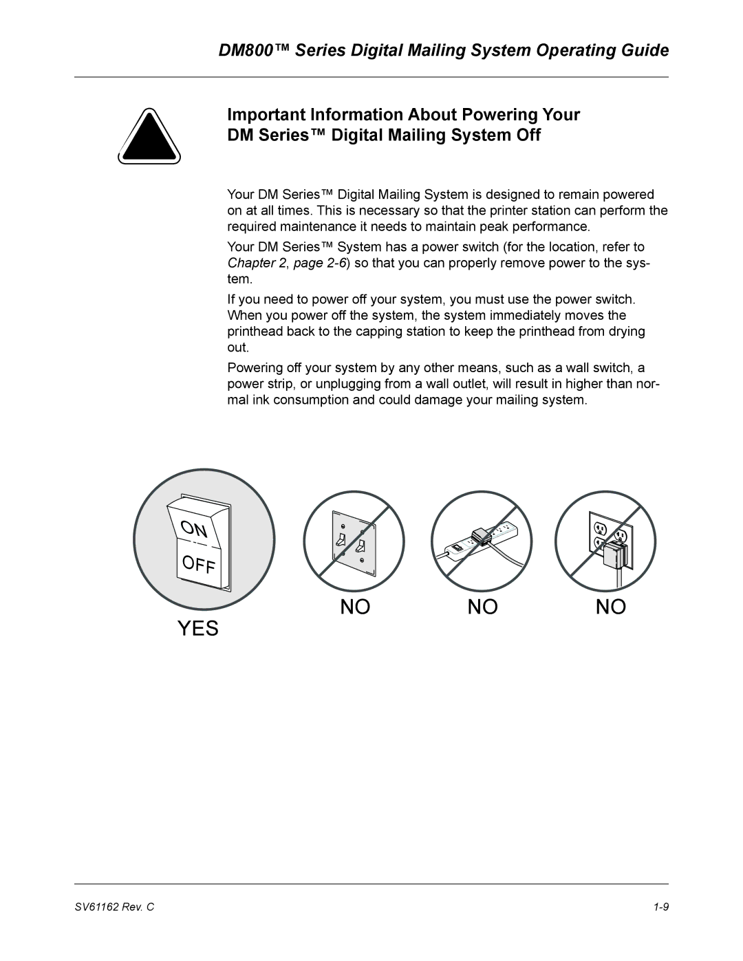 Pitney Bowes DM800 manual Off 