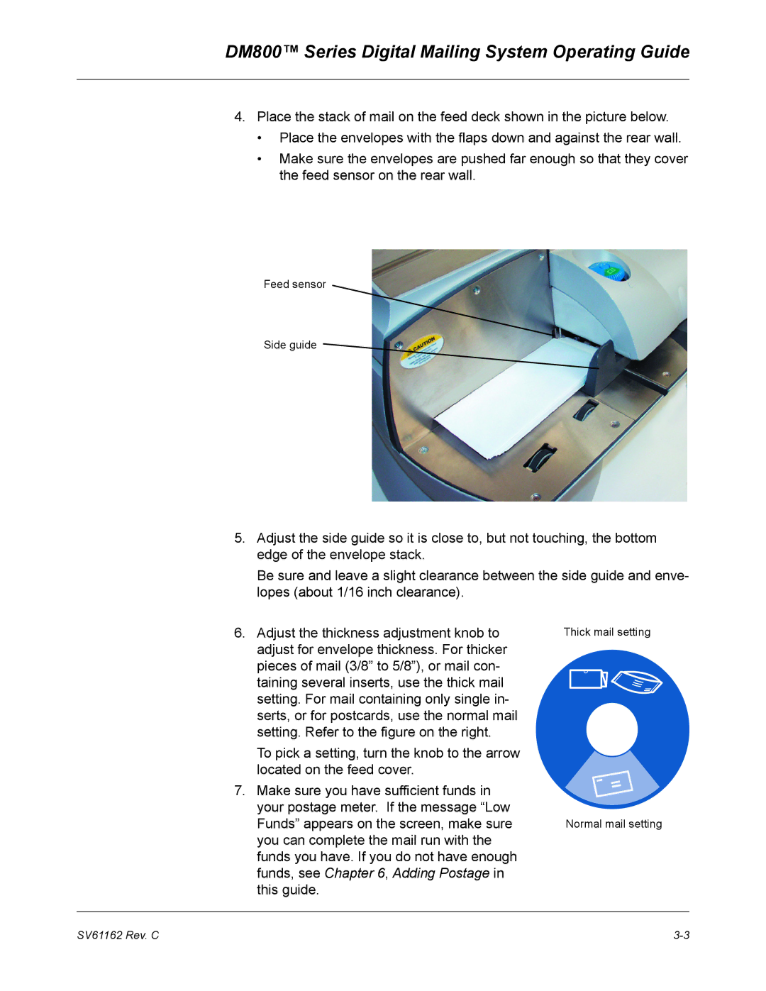 Pitney Bowes DM800 manual Feed sensor Side guide 