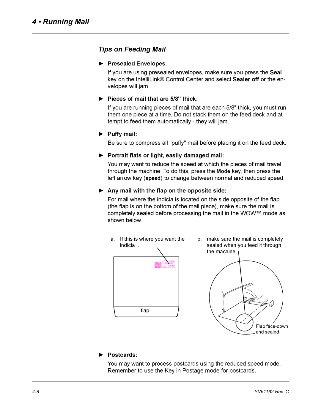 Pitney Bowes DM800 manual Tips on Feeding Mail 