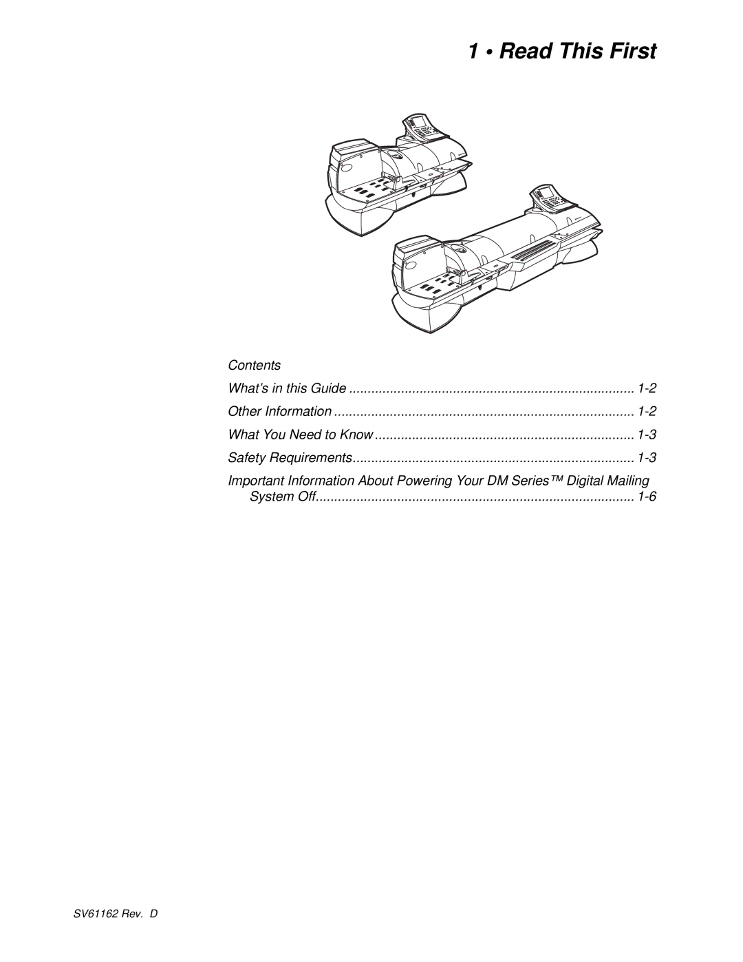 Pitney Bowes DM800i Series manual Read This First 