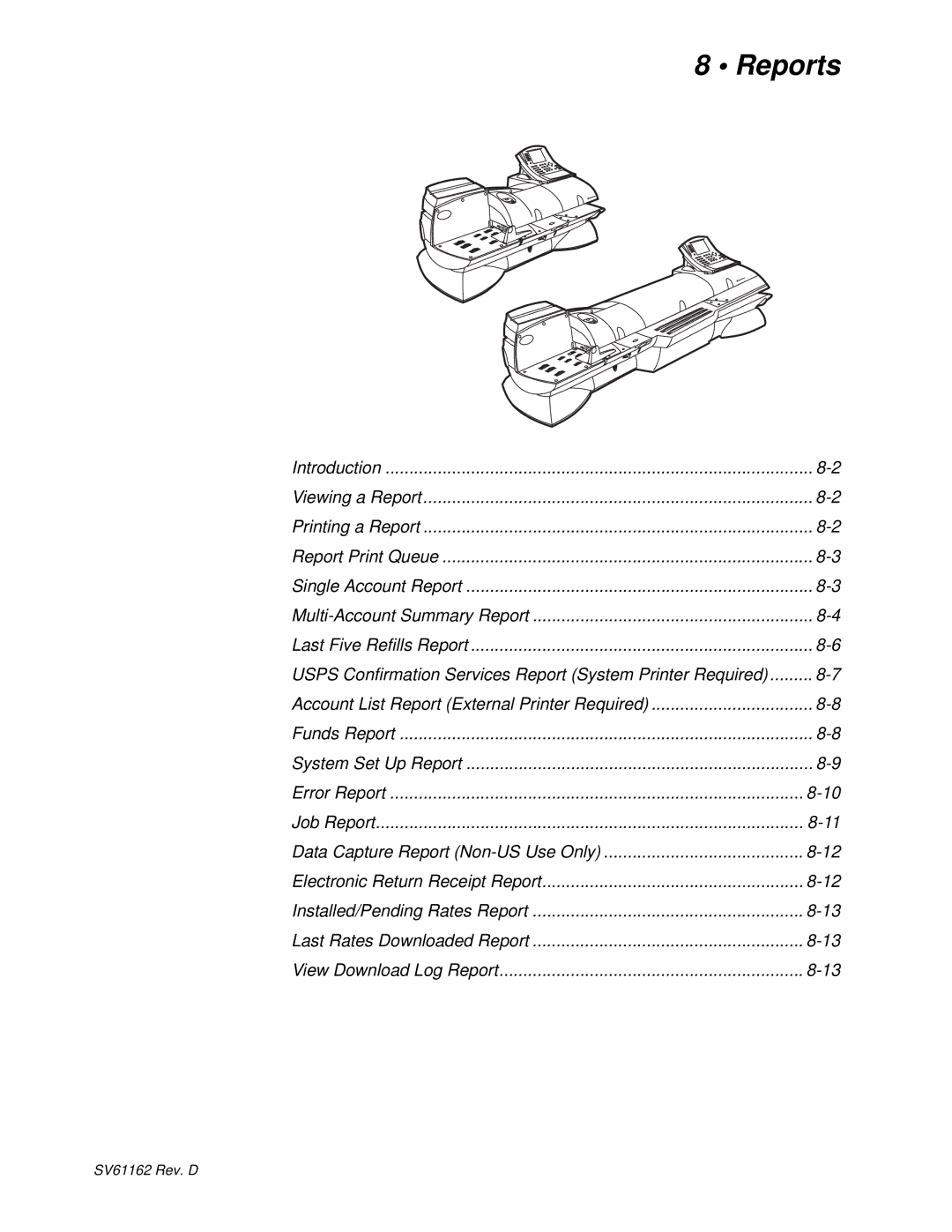 Pitney Bowes DM800i Series manual Reports, Introduction Viewing a Report Printing a Report 