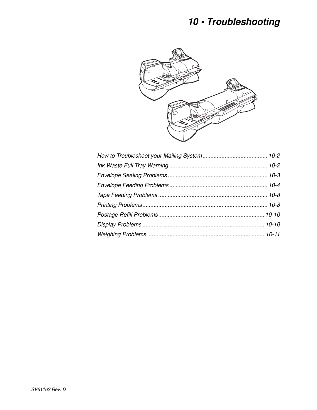 Pitney Bowes DM800i Series manual Troubleshooting 