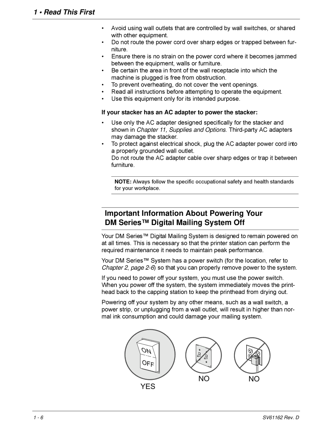 Pitney Bowes DM800i Series manual If your stacker has an AC adapter to power the stacker 