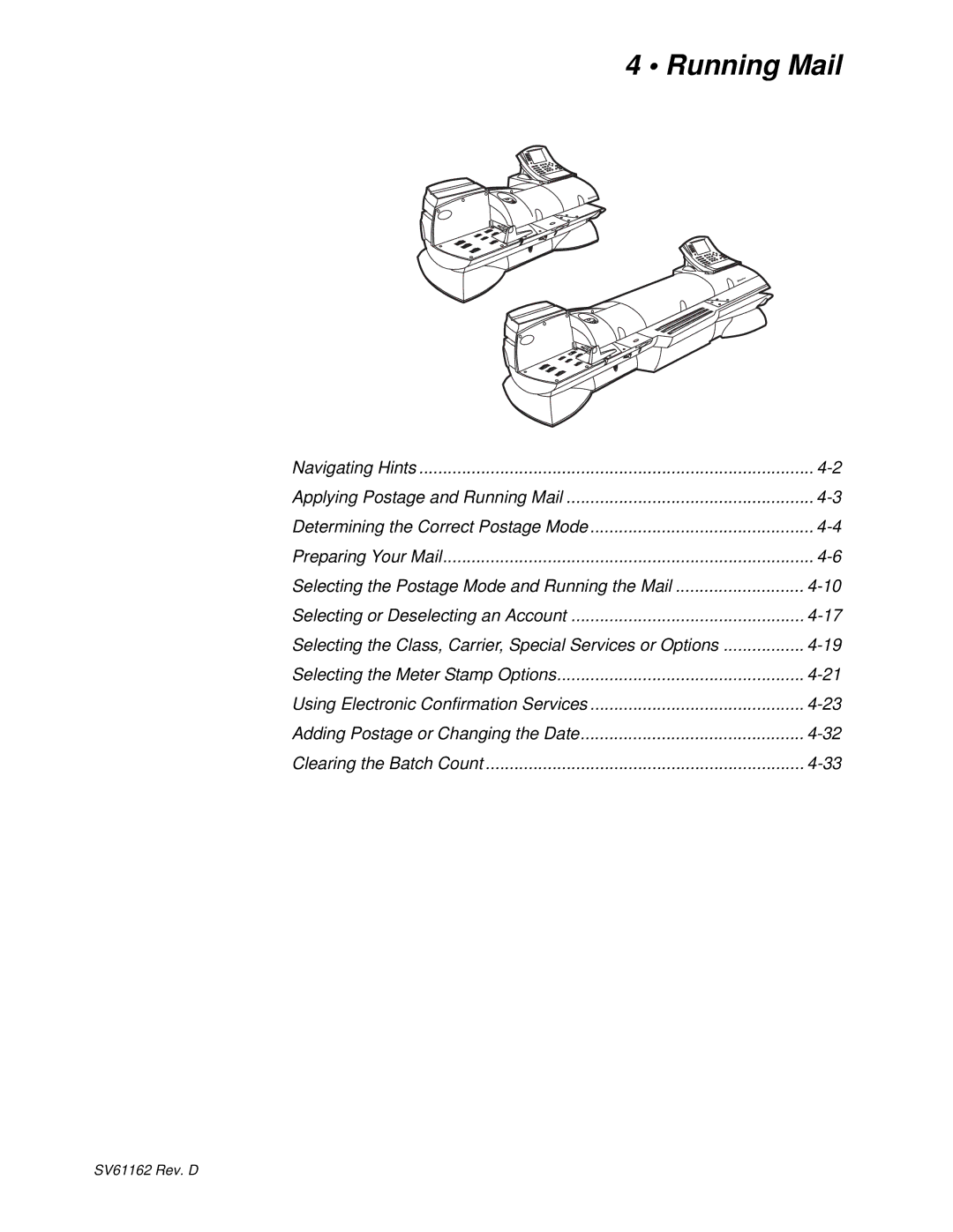 Pitney Bowes DM800i Series manual Running Mail 