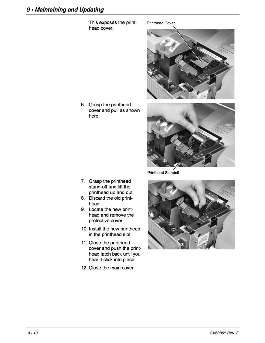 Pitney Bowes DM900, DM800 manual Maintaining and Updating, This exposes the print 