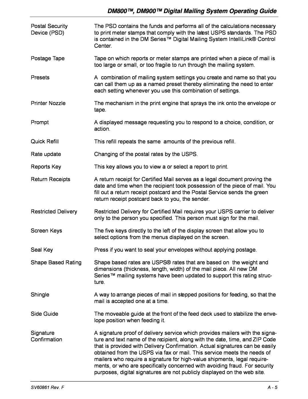 Pitney Bowes manual DM800, DM900 Digital Mailing System Operating Guide 