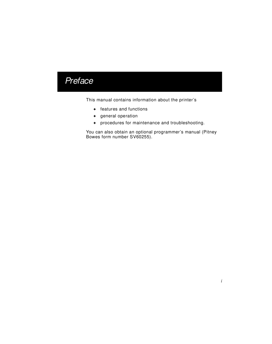 Pitney Bowes J641, J640 manual Preface 