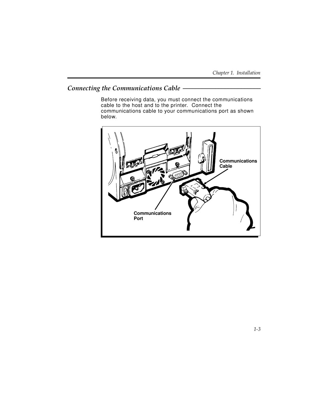 Pitney Bowes J641, J640 manual Connecting the Communications Cable 