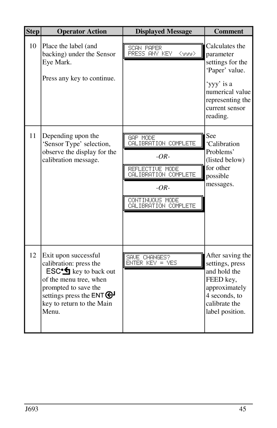 Pitney Bowes J693 manual Key to back out 