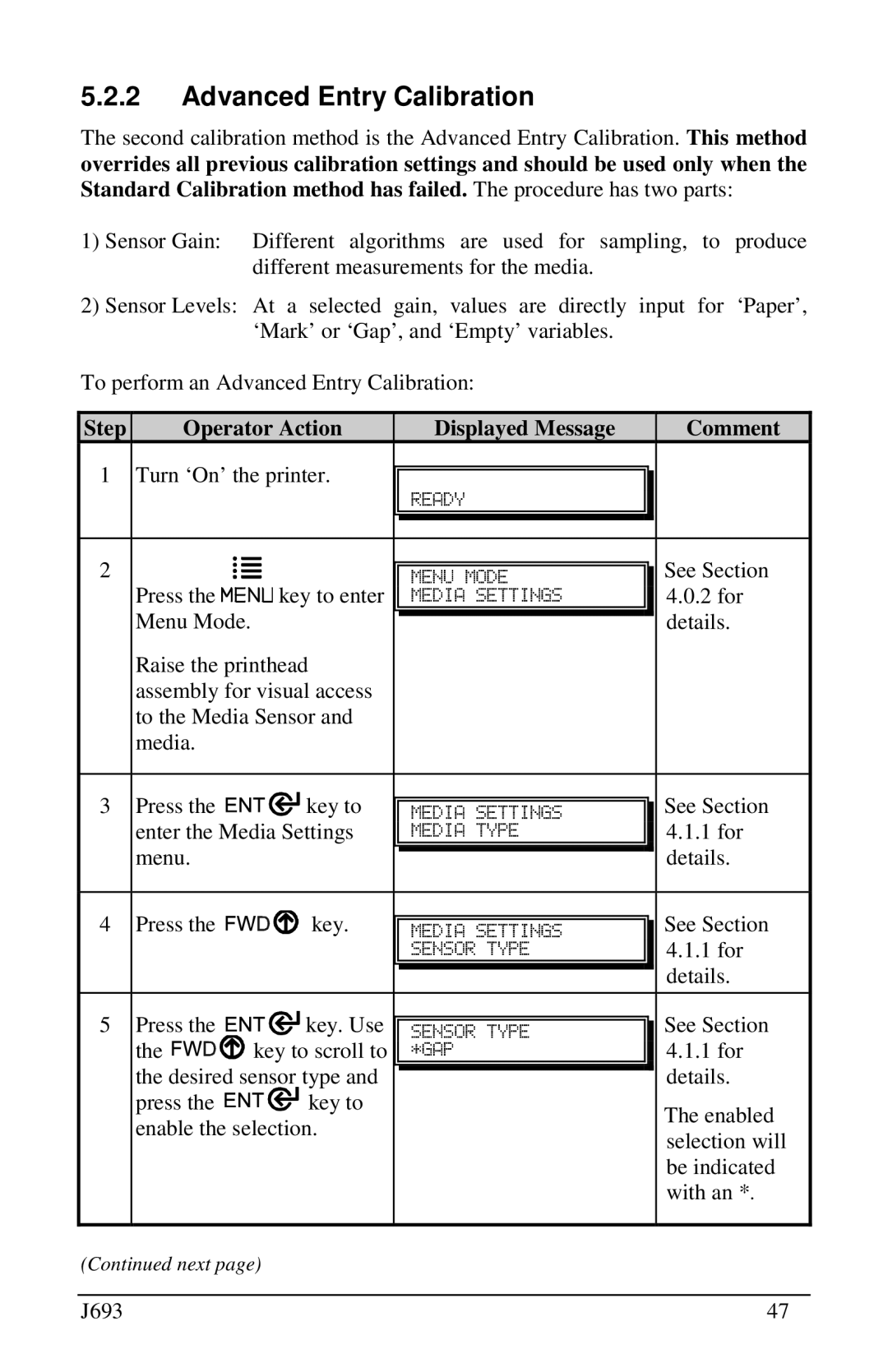 Pitney Bowes J693 manual Advanced Entry Calibration 