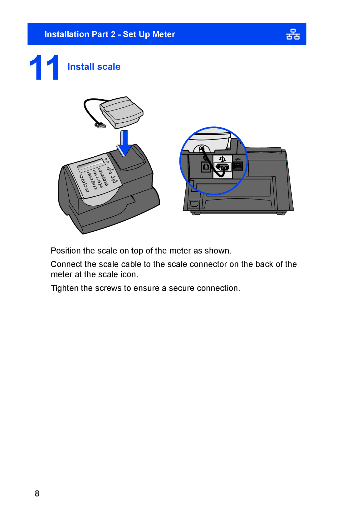 Pitney Bowes K700. K7M0 manual Install scale 