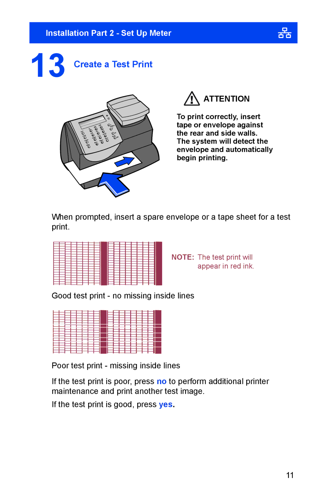 Pitney Bowes K700. K7M0 manual Create a Test Print 