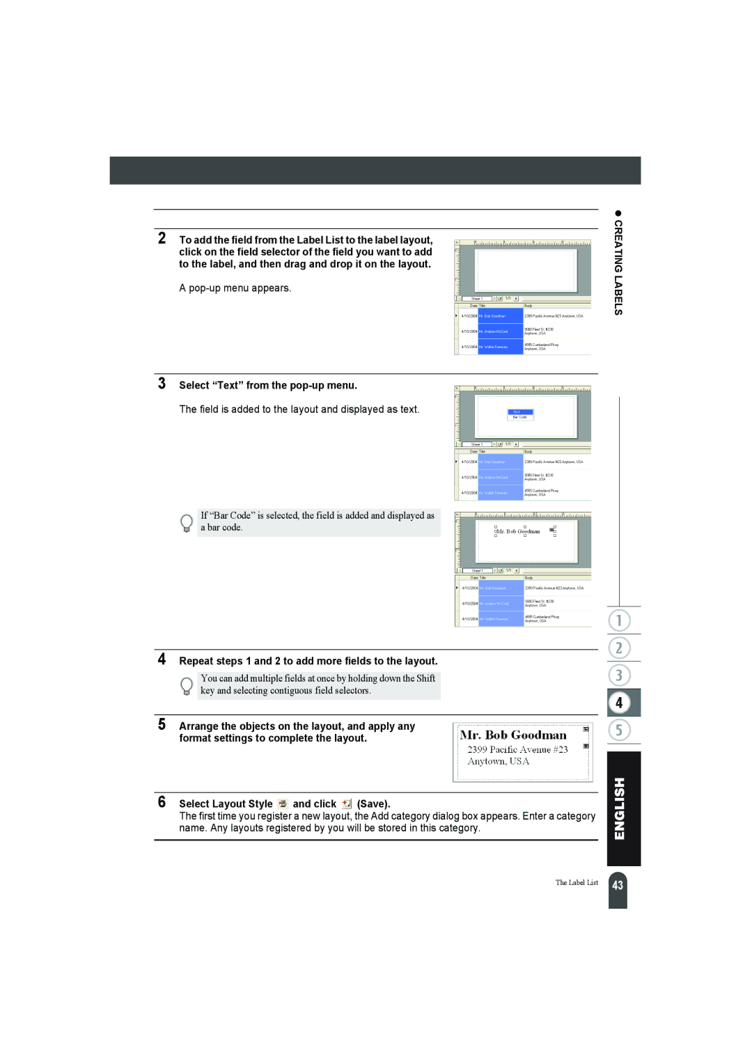 Pitney Bowes LPS-1 manual Pop-up menu appears, Select Text from the pop-up menu 