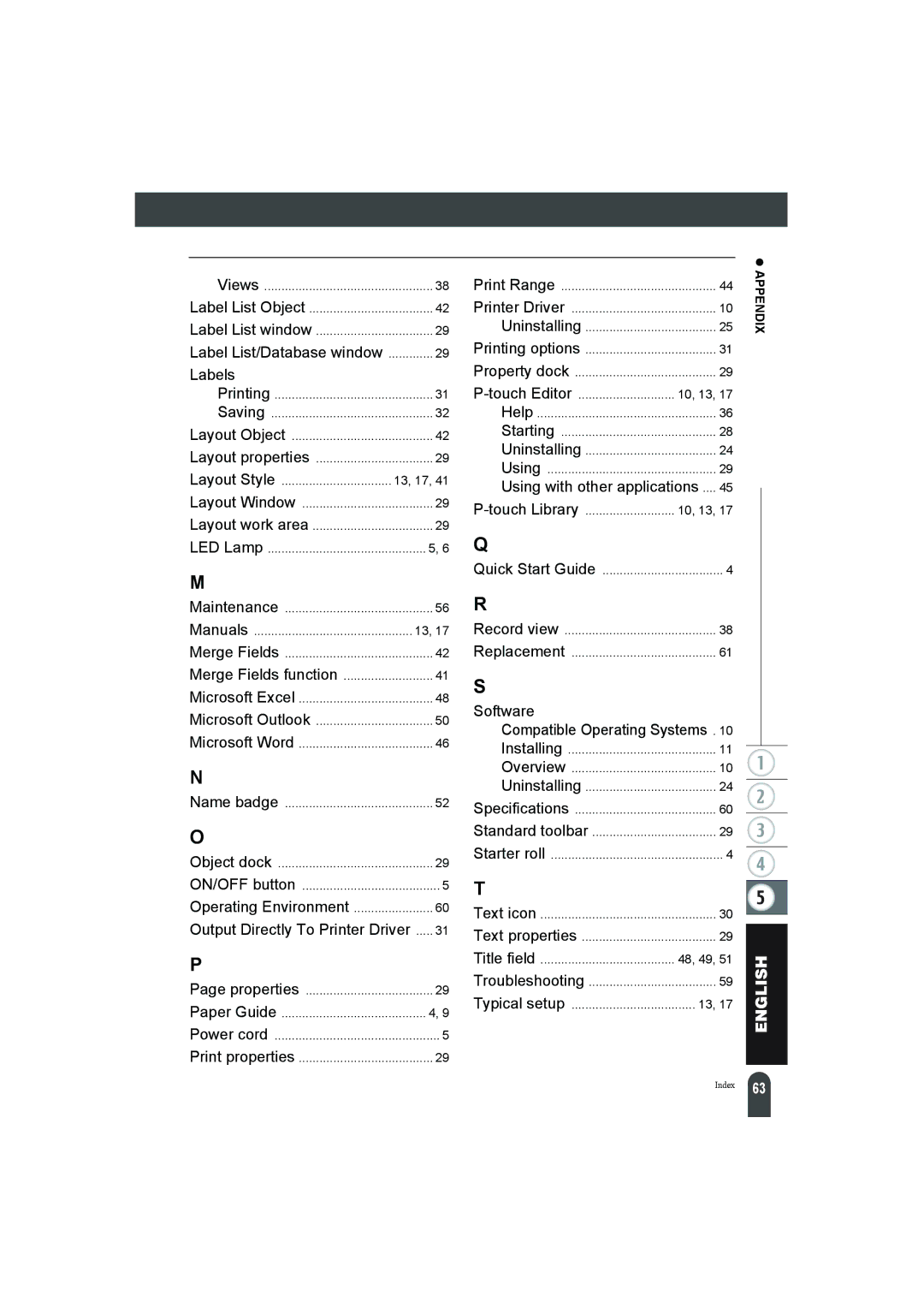 Pitney Bowes LPS-1 manual Layout Style 13, 17, Help Starting Uninstalling Using, Touch Library, Overview 