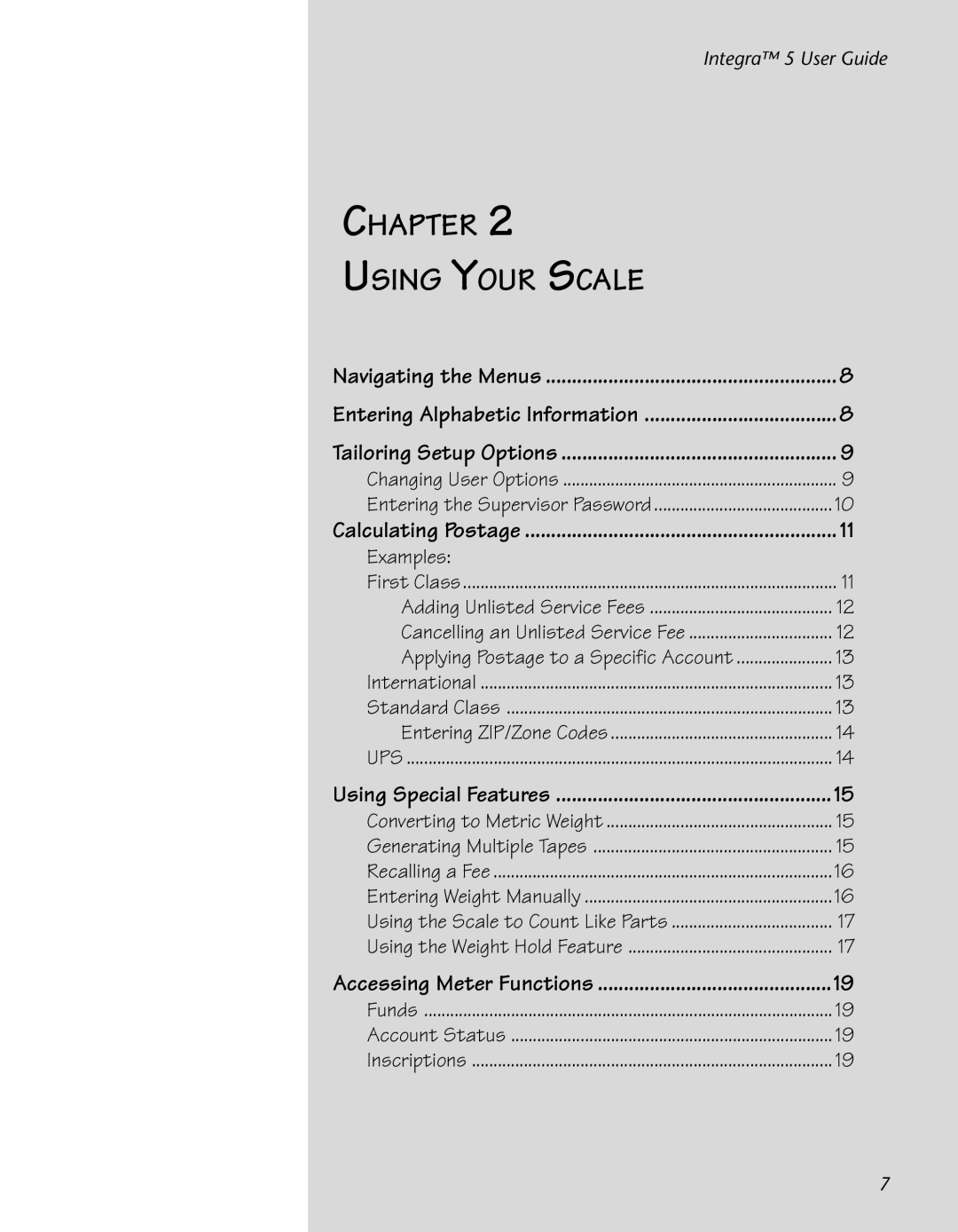 Pitney Bowes N500 manual Chapter Using Your Scale 