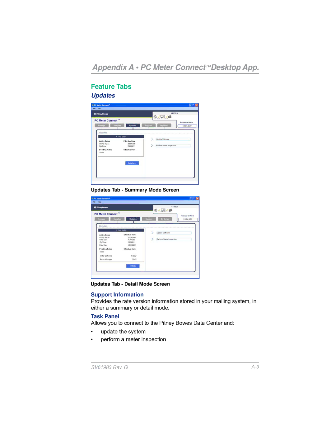 Pitney Bowes SV61983 manual Updates 