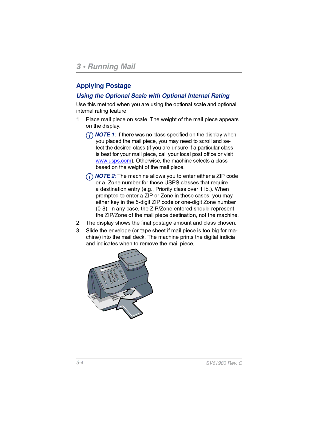 Pitney Bowes SV61983 manual Using the Optional Scale with Optional Internal Rating 