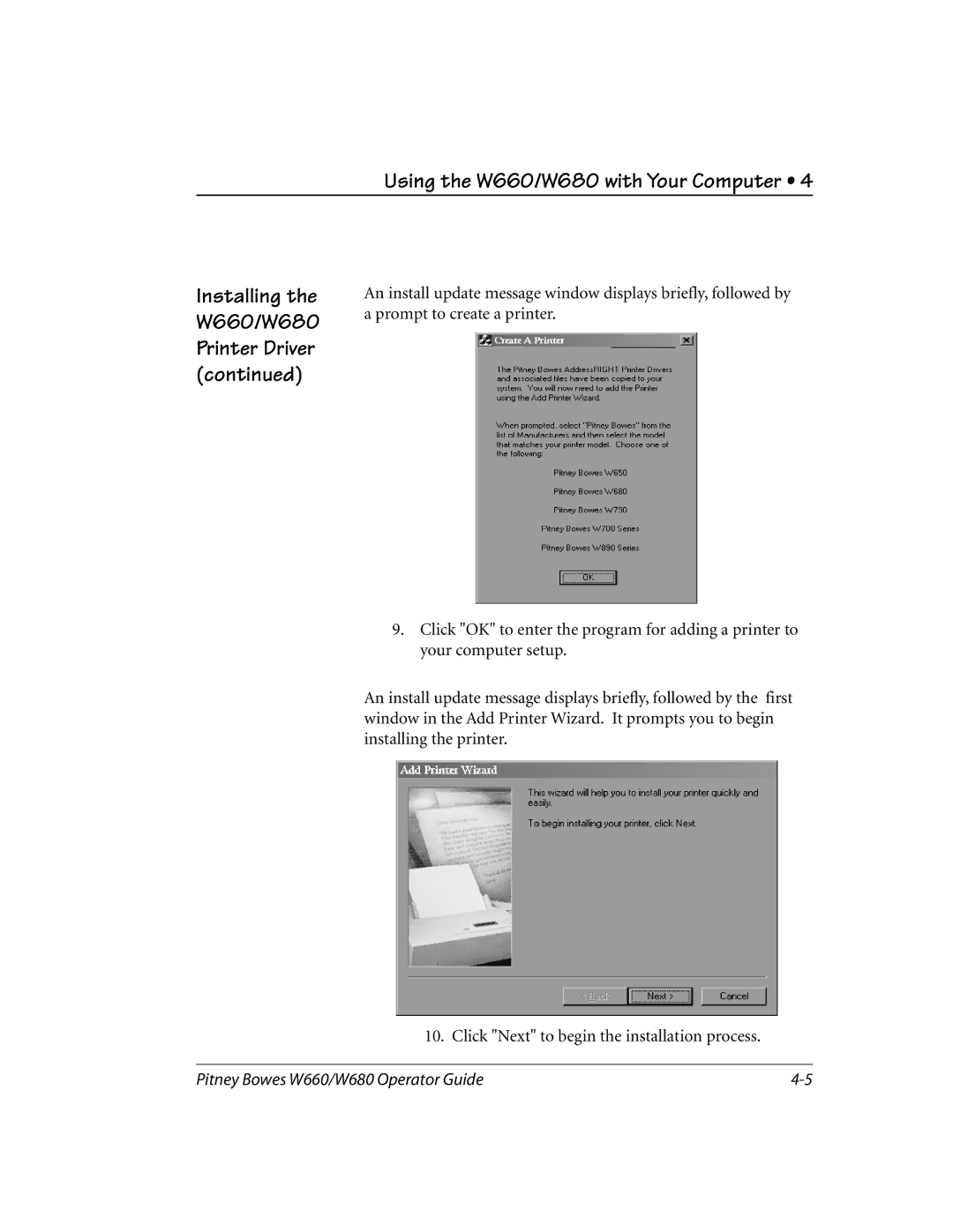 Pitney Bowes manual Using the W660/W680 with Your Computer 