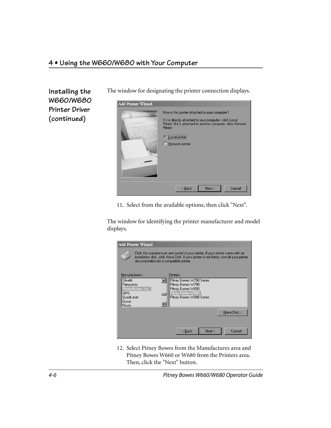 Pitney Bowes manual Using the W660/W680 with Your Computer 