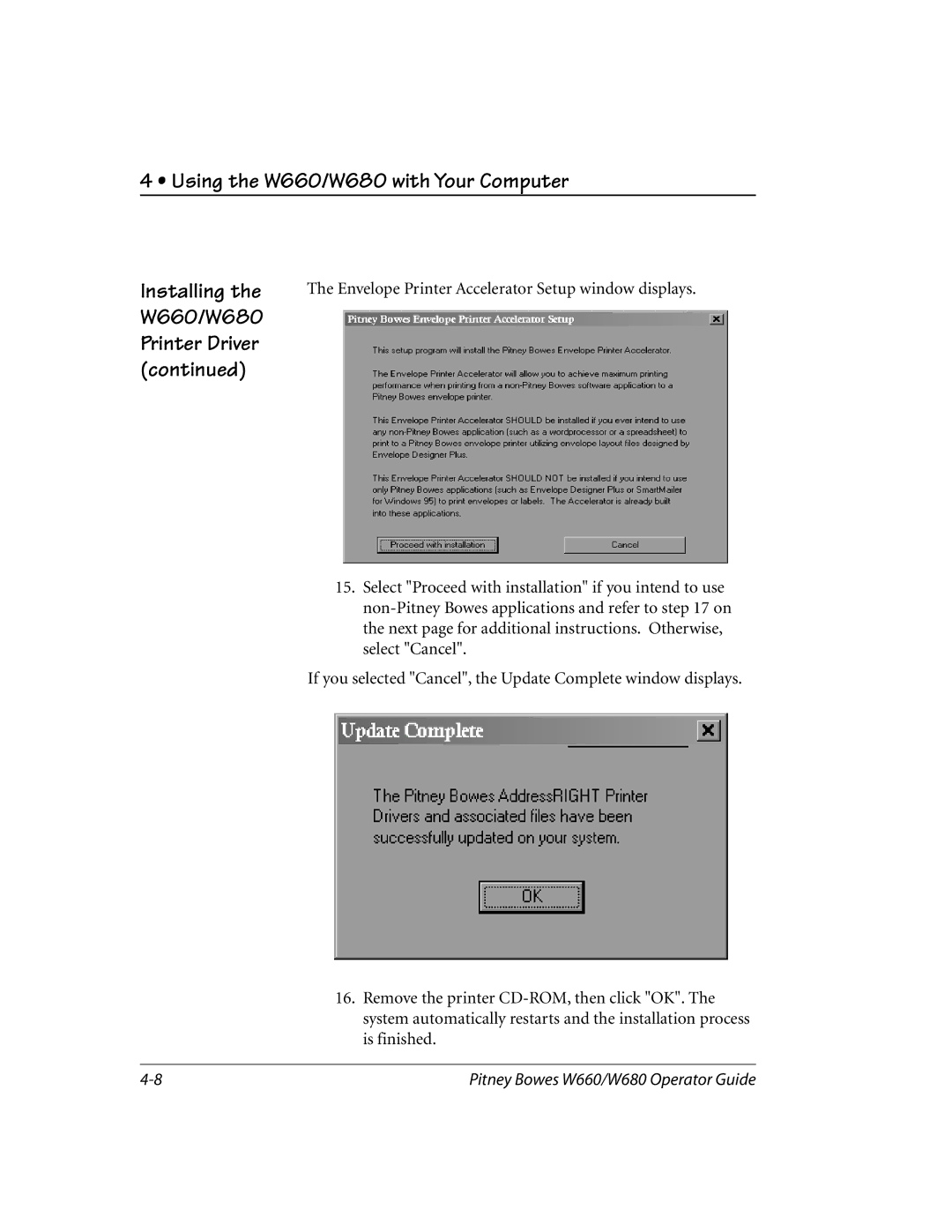 Pitney Bowes manual Using the W660/W680 with Your Computer 